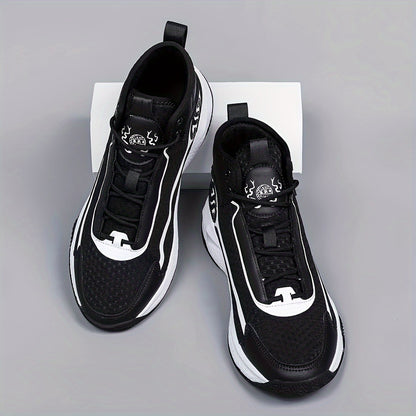 Unisex Fashion Sports Sneakers - Casual Street Athletic Running Shoes with Breathable Fabric Upper, Mid Top Lace-Up, Rubber EVA Sole, All-Season Comfort, Round Toe for Training  Basketball
