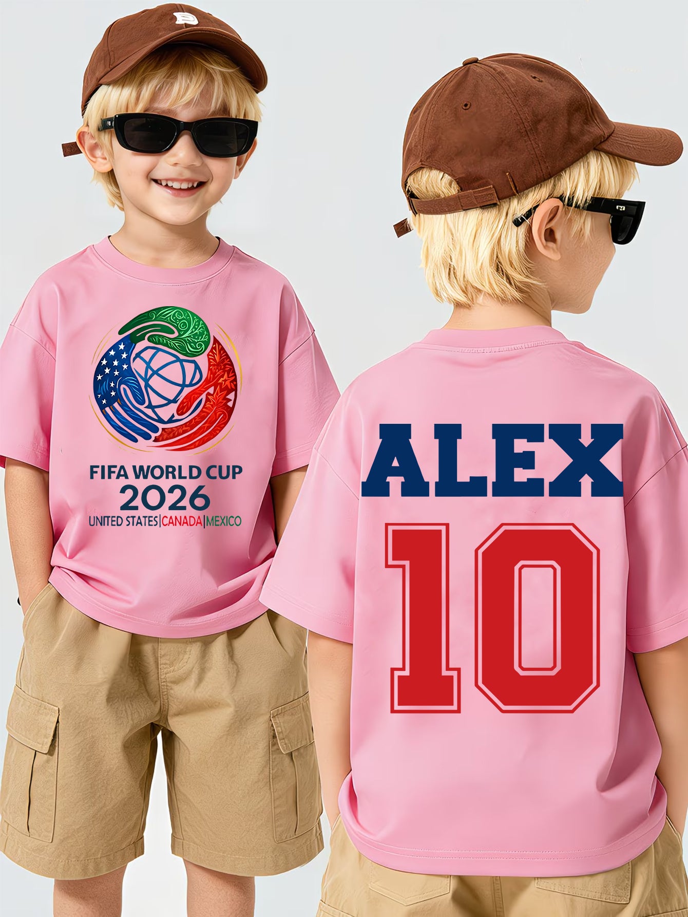 Kids Double-Sided Cotton T-Shirt for 2026 World Cup Season