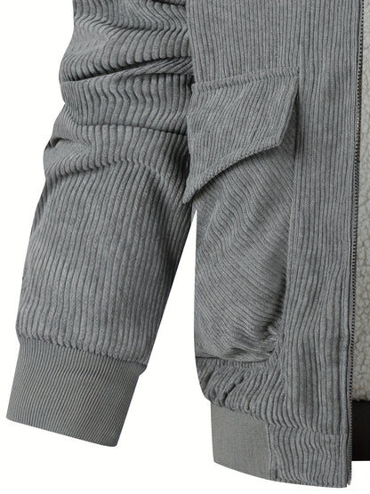 Men'S Heavy-Duty Thermal Jacket - Windproof & High Quality Winter Coat with Zipper Closure, Multi-Pocket Design, Non-Stretch Fabric - Cold Weather Outerwear for Everyday, Thick, Windproof Jacket, Casual Outerwear, Durable Con