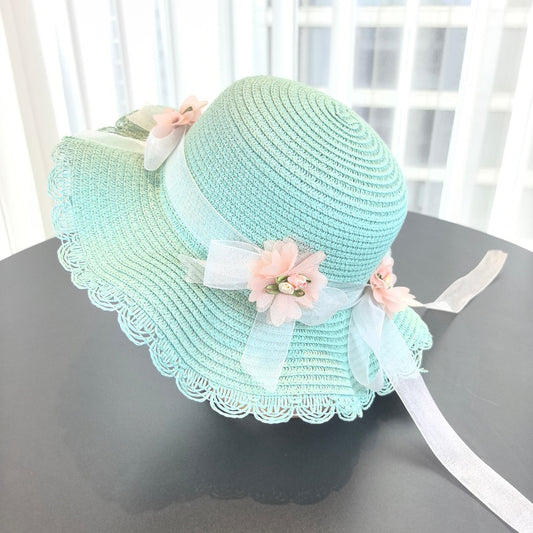 Foldable Solid Color Straw Bucket Hat for Outdoor Hiking & Travel