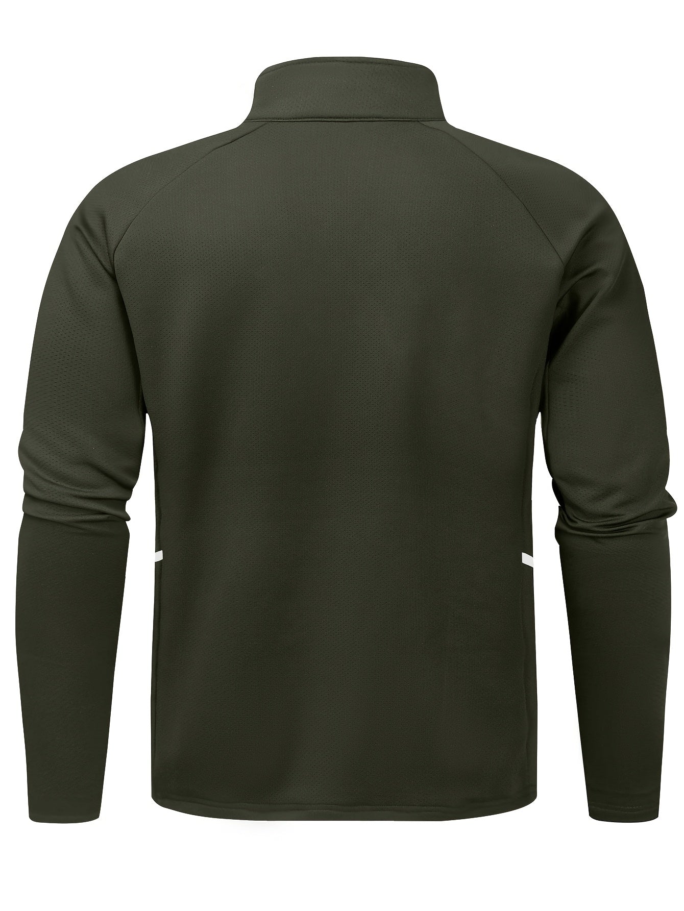 Men'S Slim Fit Quick-Dry Zip-Up Jacket - Lightweight Comfort Fabric, Stand Collar, Long Sleeves for Running & Outdoor Activities, Olive Green, Fall/Winter Casual Sportswear, Sportswear | Sleek Design | Durable Sportswear