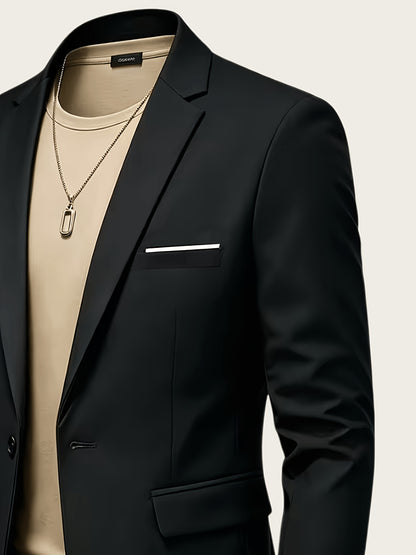Men's Lightweight Single-Breasted Suit Jacket for Business & Events