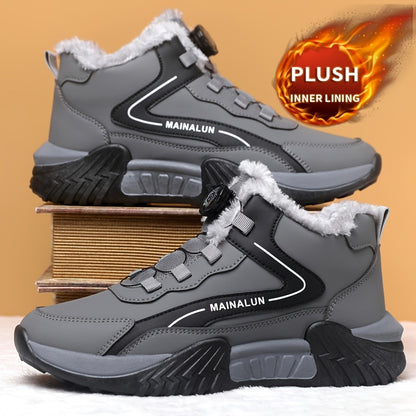 Men's Plus Size Winter Chukka Boots - Warm Outdoor Hiking Shoes