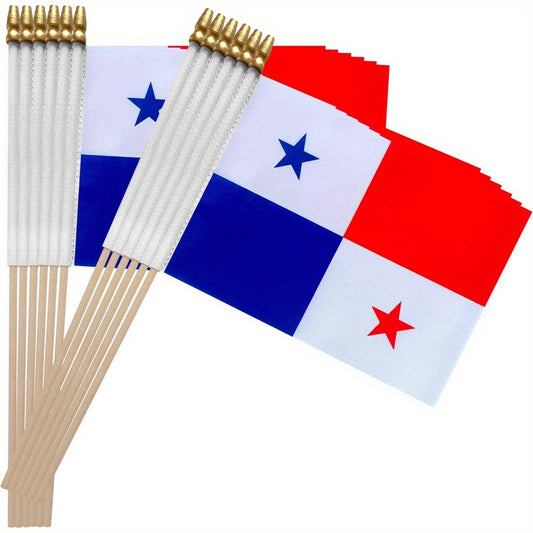 12pcs Mini Panama Handheld Flags 12.7x20.3 cm Polyester