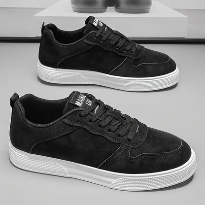 1 Pair MAINALUN Men'S Skateboarding Sneakers - Low-Top Lace-Up Casual Shoes with Thick PVC Sole, Breathable Fabric Lining  Durable Synthetic Upper for Daily Wear, Outdoor, Travel, Parties - Green/Black/Khaki, Skateboarding S