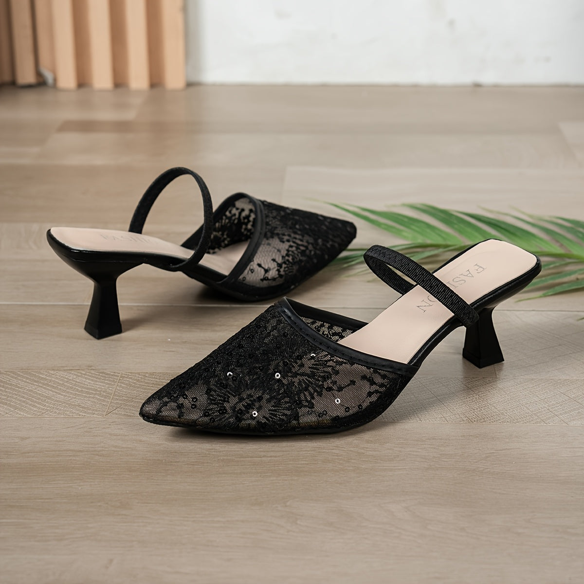 Elegant Women's High Heel Stiletto Mesh Single-Strap Mules