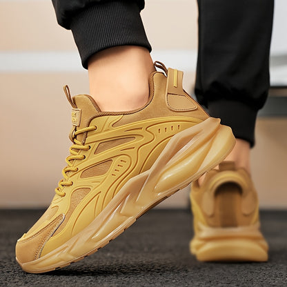 Men's Breathable Slip-Resistant Casual Sneakers - High-Elastic Shock Absorption, Lightweight Low-Top Design with PU Upper  PVC Sole for Hiking, Running, Daily Wear - All-Season Comfort, Breathable Shoes, Running Footwear, Sl