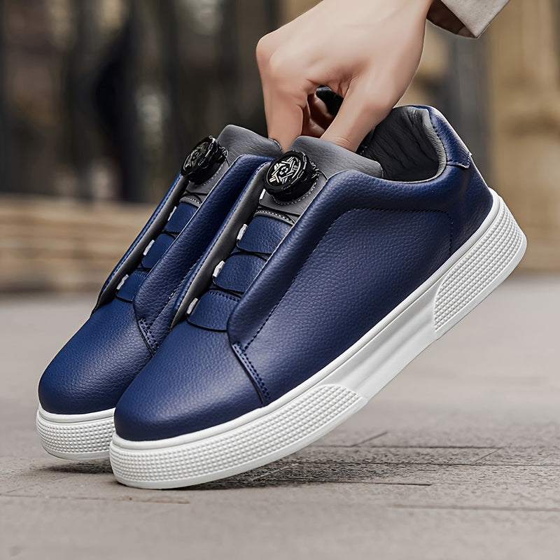 Men's Casual Skate Shoes with Durable PU Upper & PVC Sole