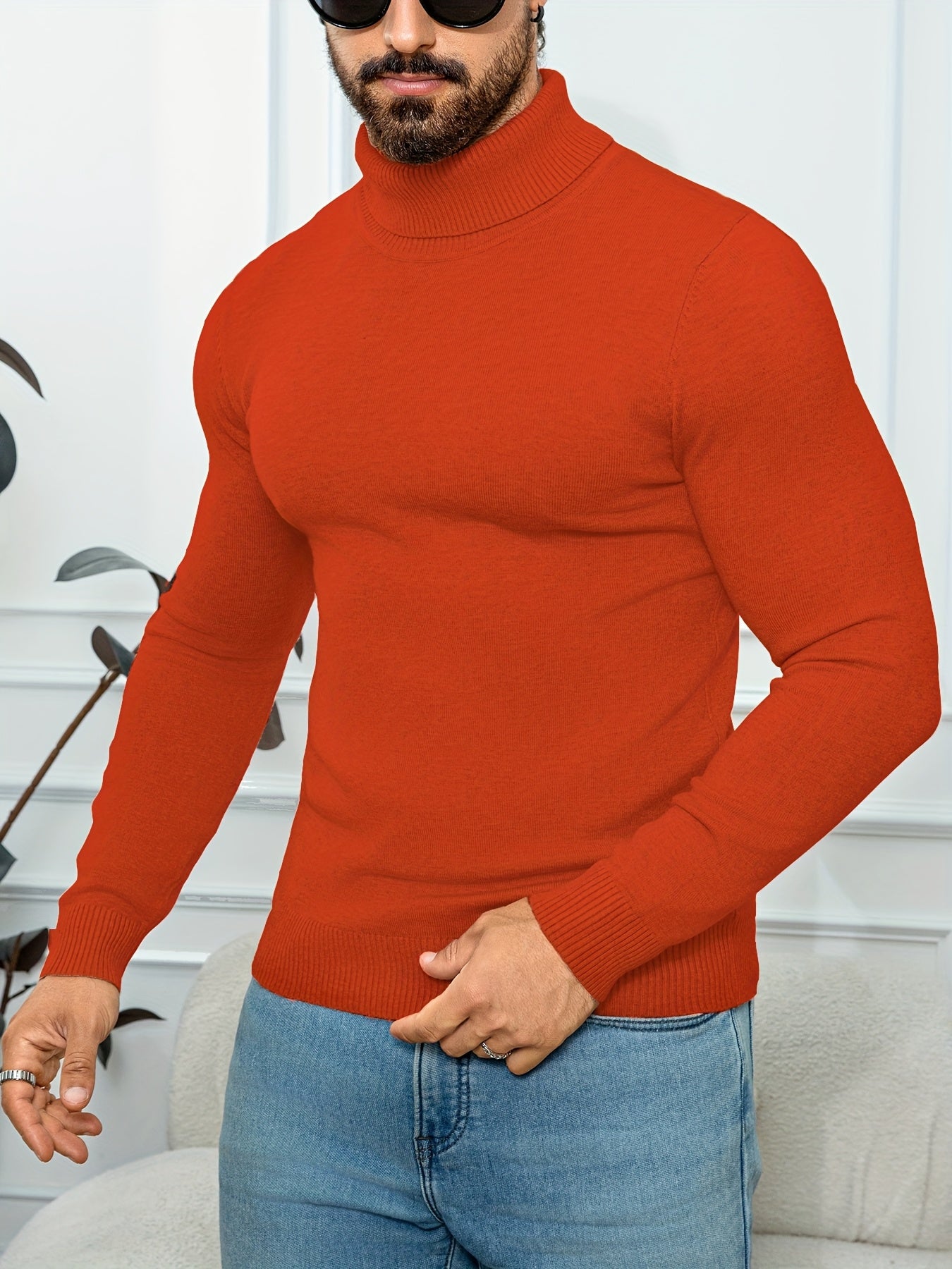Men'S New Style Available in Multiple Colors, Classic Turtleneck Sweater