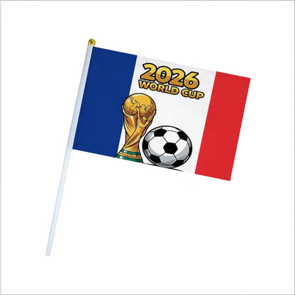2026 World Cup Fan Handheld Banner with Trophy and French Flag