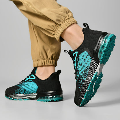 New Hot-Selling Men's Knitted Fabric Upper Sneakers Casual Men's Shoes Air Cushion Shoes - ayq