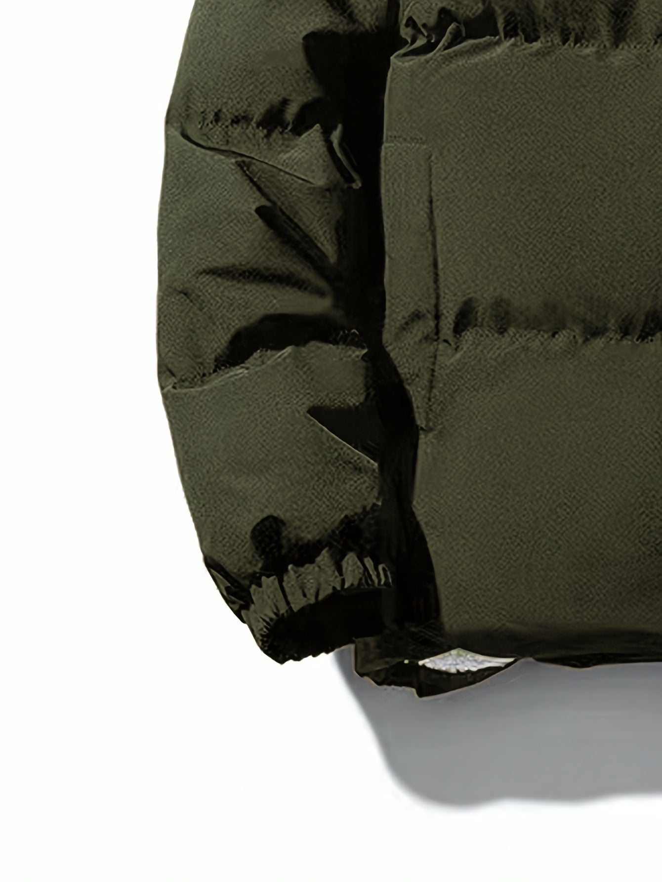 Yilong OBM Men's 2025 Fleece-Lined Winter Coat - Stand Collar Padded Insulation, Machine Washable Polyester, Solid Color Casual Jacket with Zipper Closure for Cold Weather, Winter Jacket, Outdoor Clothing, Minimalist Design,