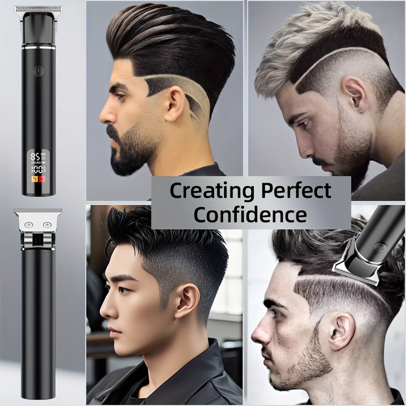 Men's Hair Trimmer, Hair Salon Electric Hair Clipper, USB Fast Charging, Men's Shaver, Shaving Scissors, Home Hairdressing Tools, Men's Facial, Comes with 6 Size Limit Combs, Surprise Gifts - ayq