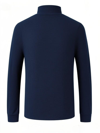 Men'S Long Sleeve T-Shirt - Elegant Half-High Neck, Minimalist Formal & Everyday Shirt for Office, Events, Outings - Easy-Care Everyday Essential Top, Versatile Clothing, Modern Look, Durable Construction, Stylish Blouse, Pro