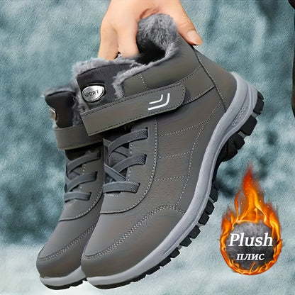 Men'S & Women'S Winter Snow Boots - Thick-Soled Ankle Boots with Non-Slip Rubber Sole & Striped Traction, PU Upper & Warm - All-Season Cold Weather Hiking, Ice Climbing Boots (unisex Sizes Available), Hiking Boots, Outdoor Fo