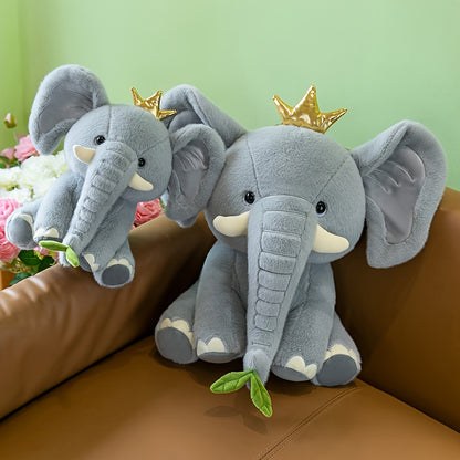 25cm/9.84in New Healing Crown Elephant Doll Plush Doll Artifact for Friends