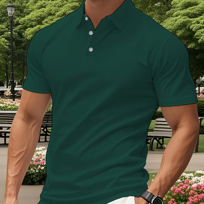 Men's Lightweight Breathable Shirt - Quick-Dry Polyester Button-Up Collar Formal & Casual Business-casual Office Wedding Party Attire - Easy-Care Everyday & Special Occasion Shirt, Easycare Fabric