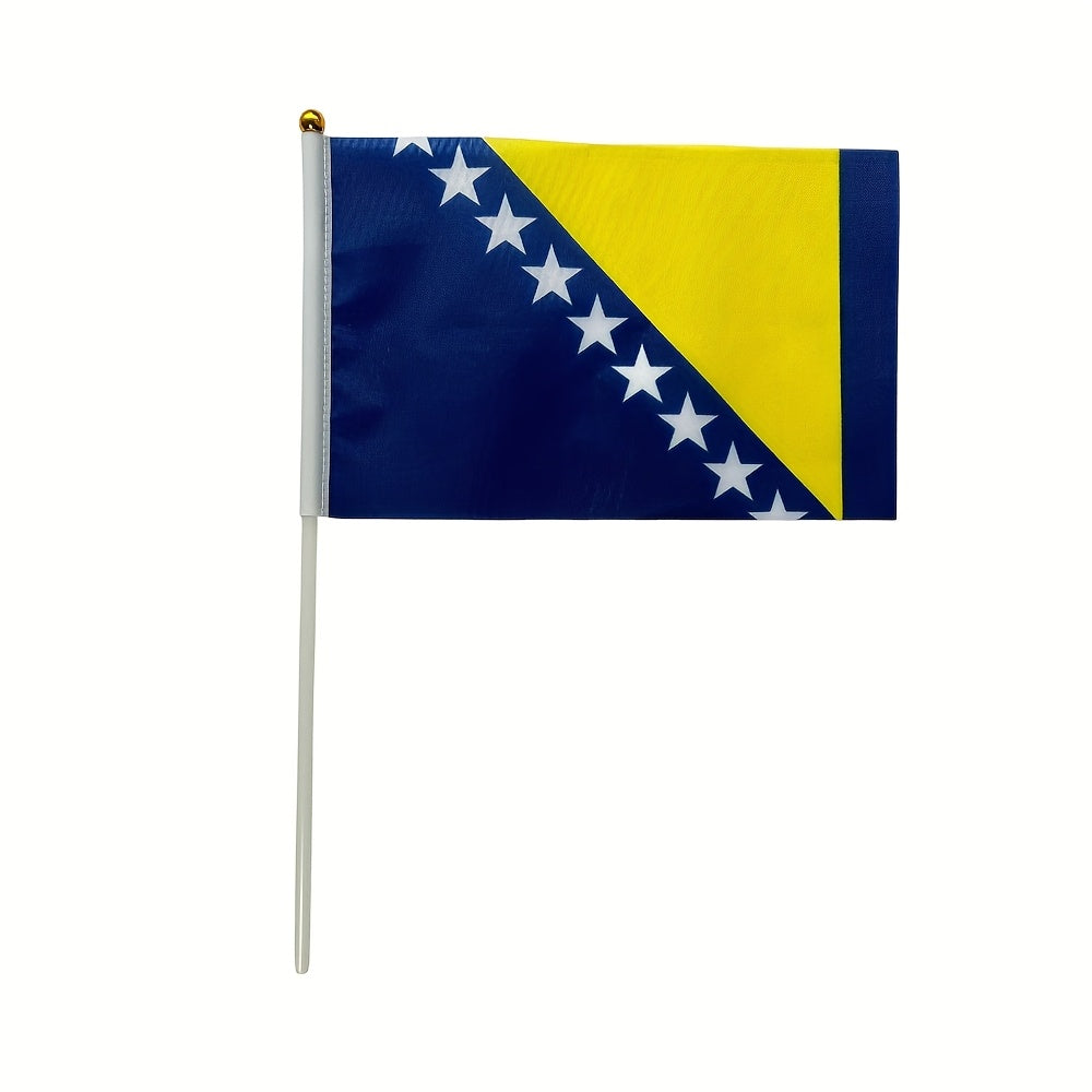 Bosnian Handheld Polyester Flag for Outdoor Use