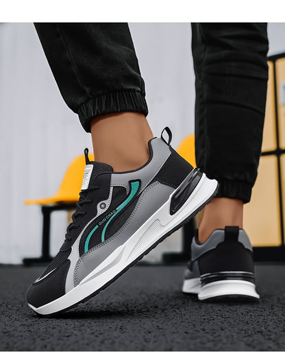 Men's Sneakers Running Shoes, Sporty Trendy Skate Shoes, Versatile Casual Loafers, Sailing Shoes, Flat Sole Skate Shoes, Green and Blue, for Spring, Autumn, Summer, All Seasons, Streetwear, Outdoor, Daily Wear, Hiking, Color- - ayq