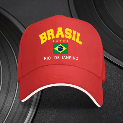 Adjustable Brazilian Flag Cap for Sports Fans, Lightweight & Trendy