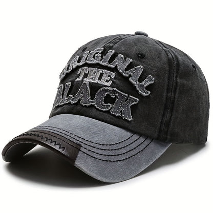 Unisex Baseball Cap THE BLACK Letter Hat Dark Style Visor Outdoor Sports Party Versatile Brimmed Hat Adjustable Size A Great Gift