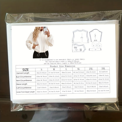Loose Sweatshirt Dress Paper Pattern - Multi-Size Sewing Template