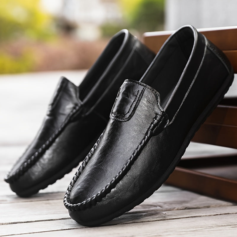 Unisex Solid Color Slip-On Business Casual Shoes for All Seasons
