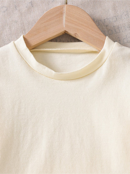 Boys' Casual Cotton Tee & Pants Set - Soft, Breathable, All-Season