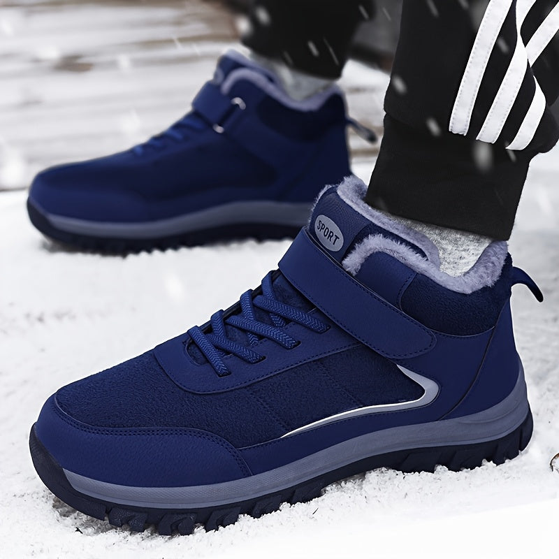 Men's & Women's All-Black Winter/Fall Sneakers - Comfortable Slip-Resistant Arch & Cushioned Insole, Lace-Up or Closure, Slip-Resistant Rubber Sole, Warm Round-Toe Design - Casual & Light Sports Shoes for Elderly, Seniors, Wa