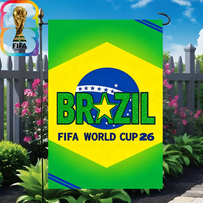 Brazil World Cup Linen Outdoor Flag - Multipurpose Garden Decor