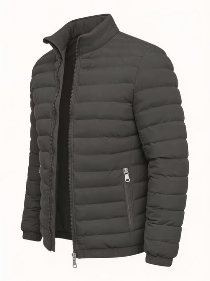 Men's Casual Stand Collar Jacket Lightweight Windproof Warm