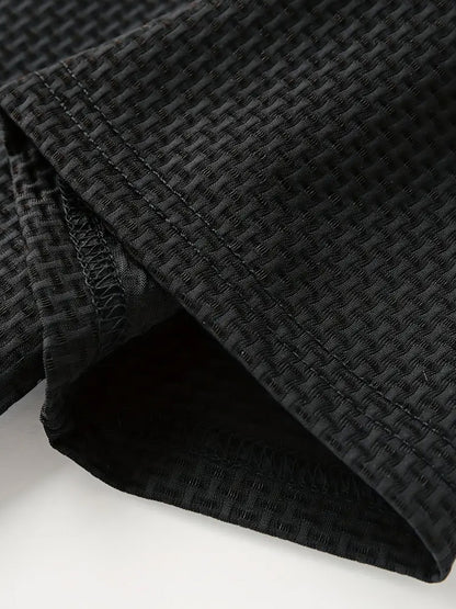 FS1128 Style Men'S Jacquard Polo Shirt with Unique Print Patterns, Casual Short Sleeves, Summer Fashion, Breathable Embossed Top, a Perfect Gift - ayq