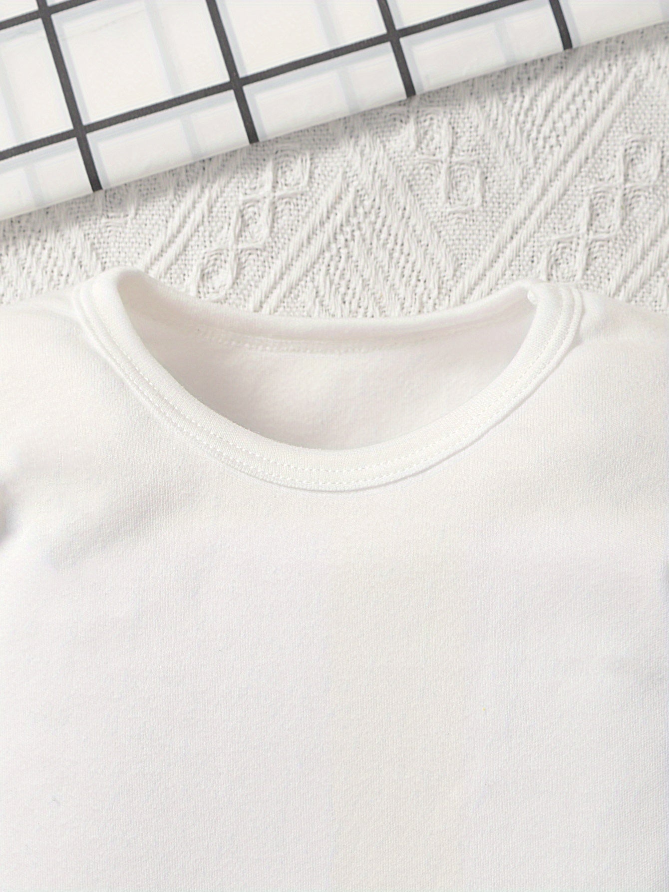 Cotton Long-Sleeve Baby Bodysuit with Geometric Print, Unisex