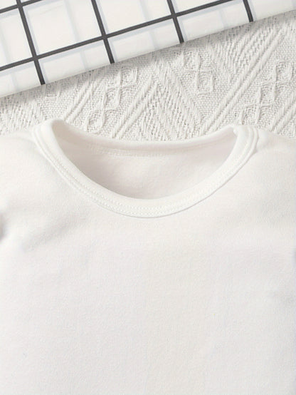 Cotton Long-Sleeve Baby Bodysuit with Geometric Print, Unisex