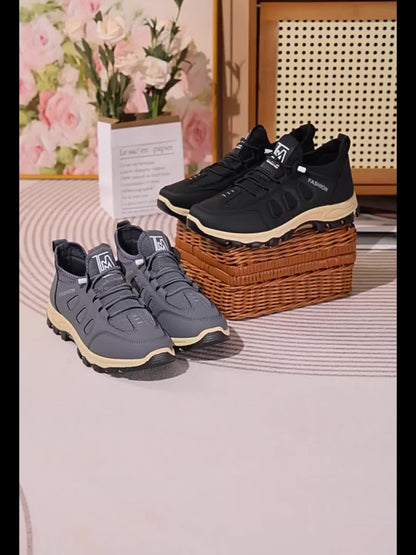 Men's Breathable Running Shoes - New Spring and Autumn Comfortable Casual Sports Shoes, Suitable for All Four Seasons, Soft Sole Anti-slip Shock Absorption Hiking Shoes, Suitable for Men's Outdoor Activities