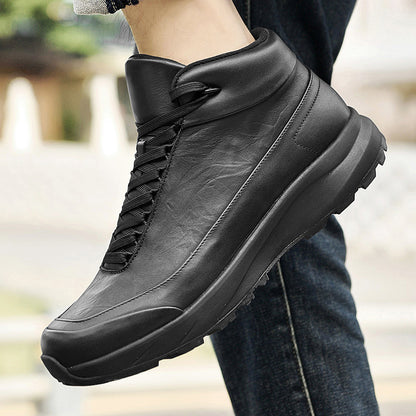 Men's Light Luxury Slip-On PU Shoes for All-Season Style