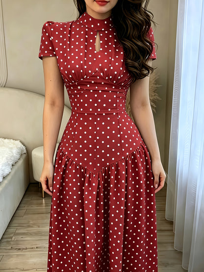 Women's Summer Floral Mandarin Collar A-Line Dress