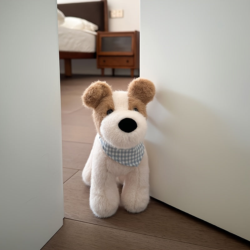 Adorable 18Cm/7.08Inch Plush Dog Toy, a Charming Stuffed Puppy with a Triangle Scarf, Perfect for Cuddling And an Excellent Birthday Gift