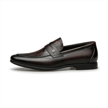 Men's Leather Embossed Loafers Casual Business Slip-On Shoes