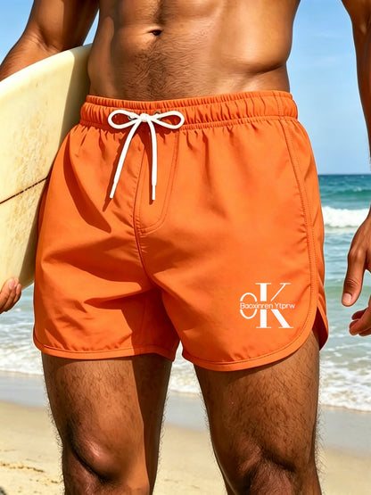 Men's Quick-Dry Woven Beach Shorts with Stylish Print