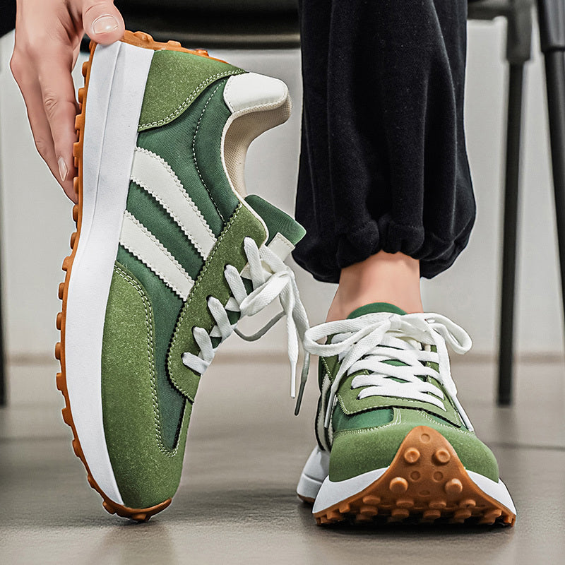 1 Pair of Men'S Casual Sneakers, Comfortable And Fashionable on The Feet, Suitable for All Seasons, White, Black, Green - Suitable for Outdoor Travel, Walking, And Sports - ayq