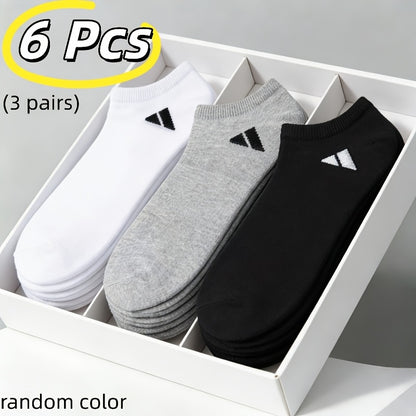 Unisex Invisible Sports Socks 3 or 6 Pairs Moisture-Wicking