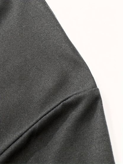Men's Spring/Autumn Semi-High Neck Simple Outdoor Versatile Long Sleeve T-Shirt