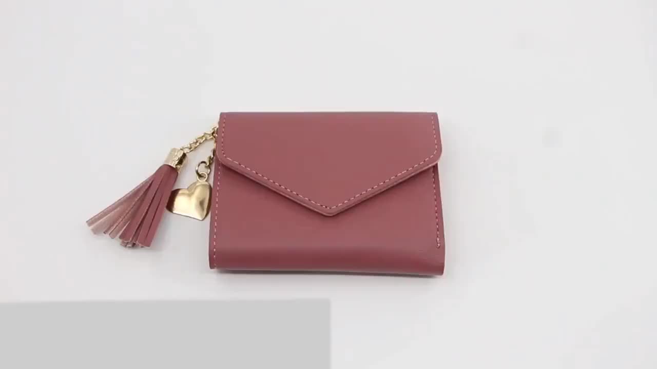 Valentine's Day Gift for Women, Fashionable Foldable Tassel Ladies Wallet, Christmas Gift, Tri-Fold Women's Wallet, Card Holder Coin Purse, Halloween Gift Short Wallet, Birthday and Mother's Day Gift