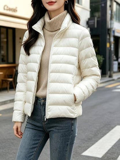 Women's Slim Lightweight Autumn Jacket with Stand Collar
