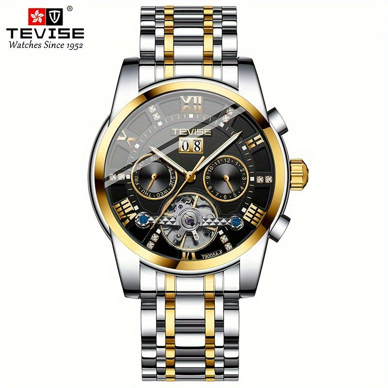 TEVISE Luxury Mechanical Hollow Out Business Wristwatch