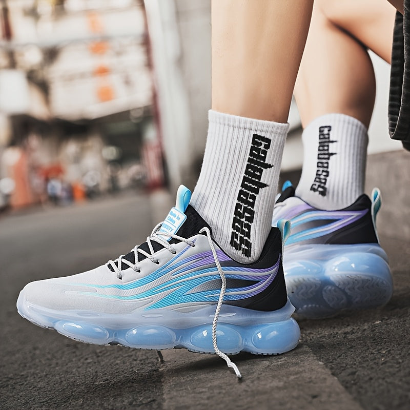 A Pair of Men'S Lightweight Outdoor Walking Shoes, Versatile Sneakers Suitable for Travel And Hiking, Offered in Black, Red, And Light Blue - ayq