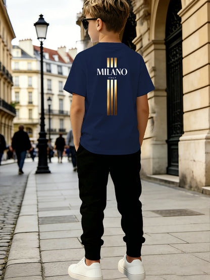 Boys' Milano Geometric Tee & Pants Set for Spring to Fall