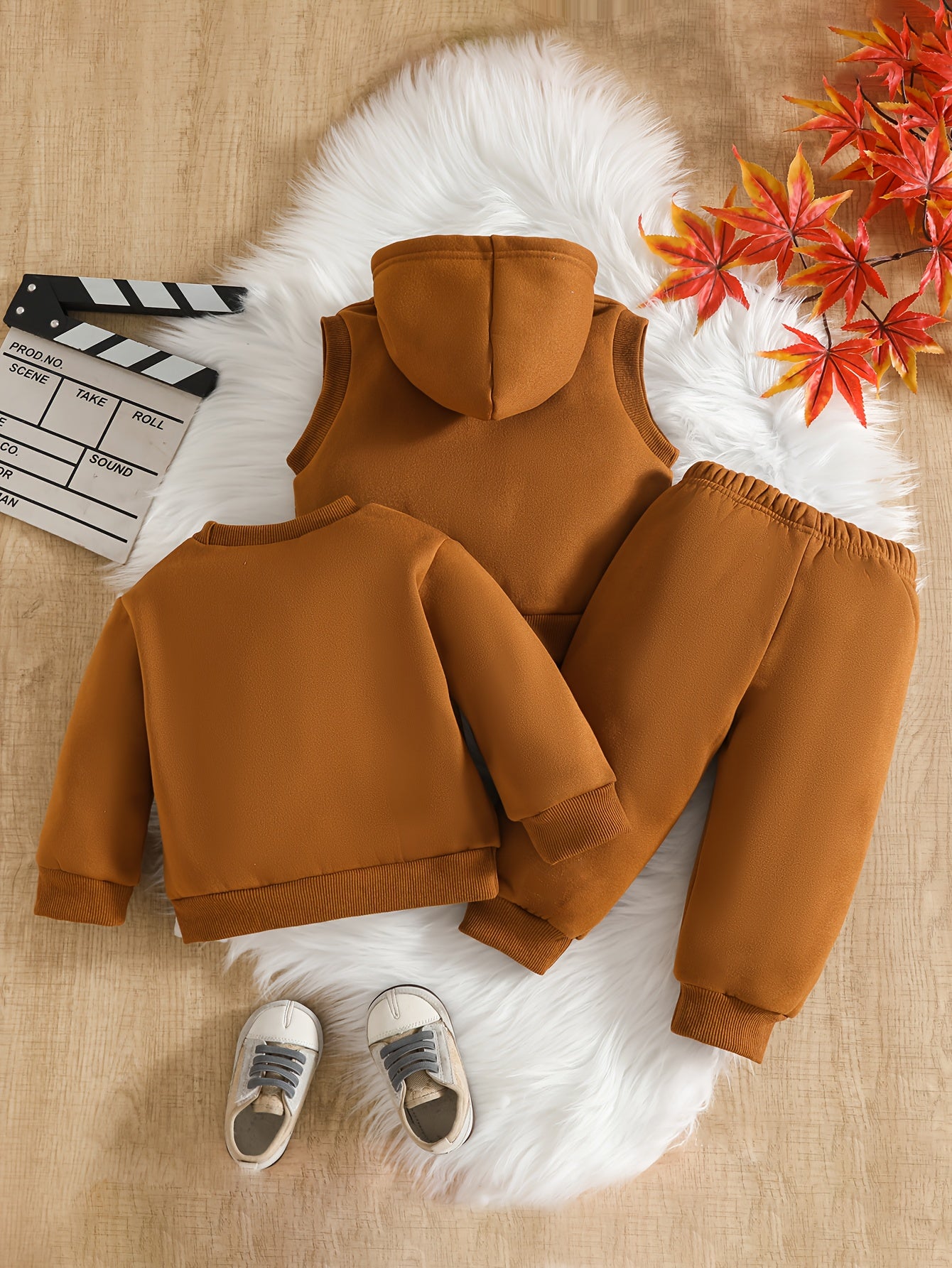 3-Piece Baby Boys Fall Winter Outfit Set with Pullover & Pants