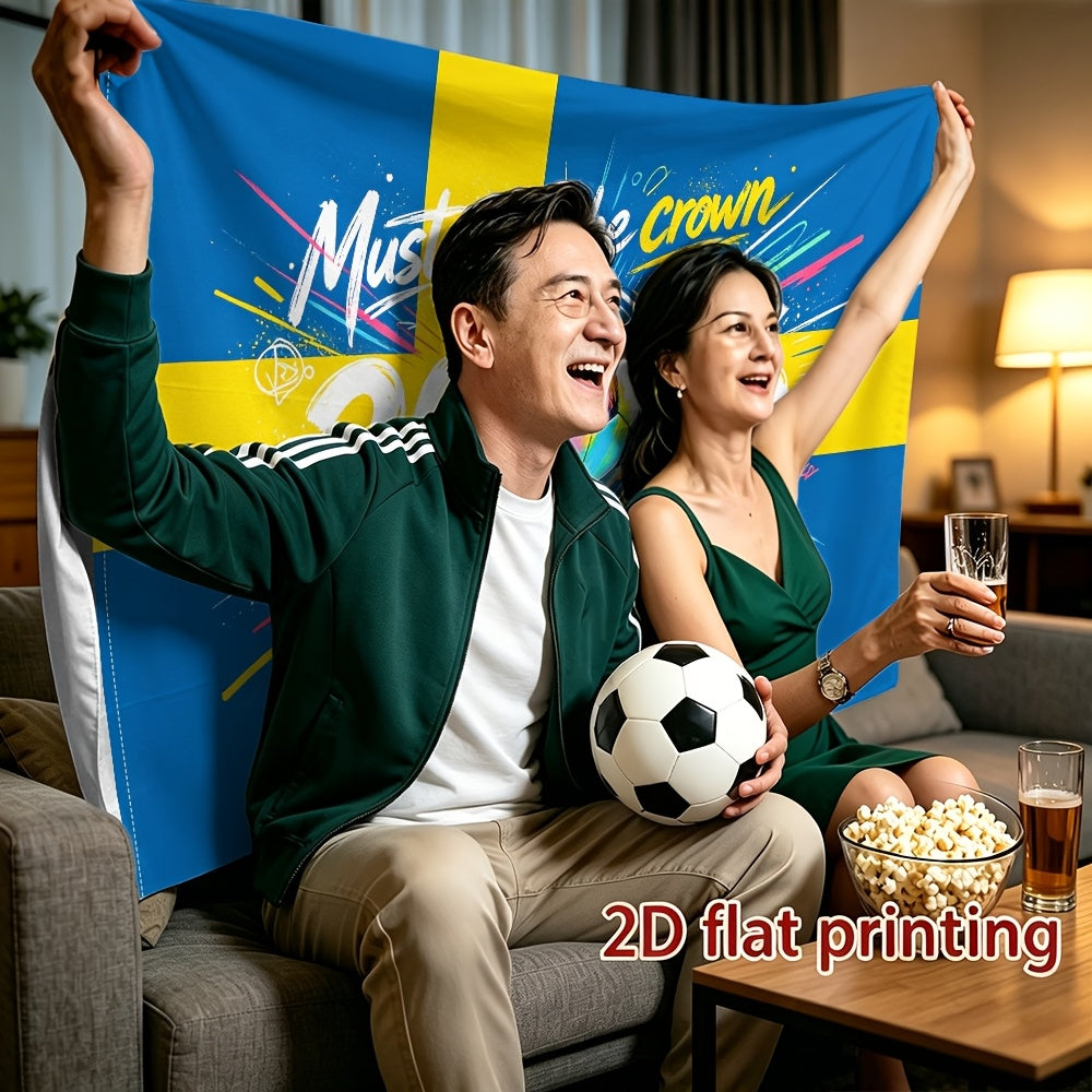 Sweden 2026 Football Fan Support Flag - Polyester, Single-Sided Print